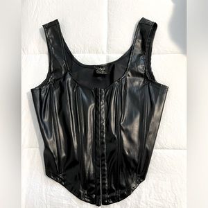 Faux leather corset top